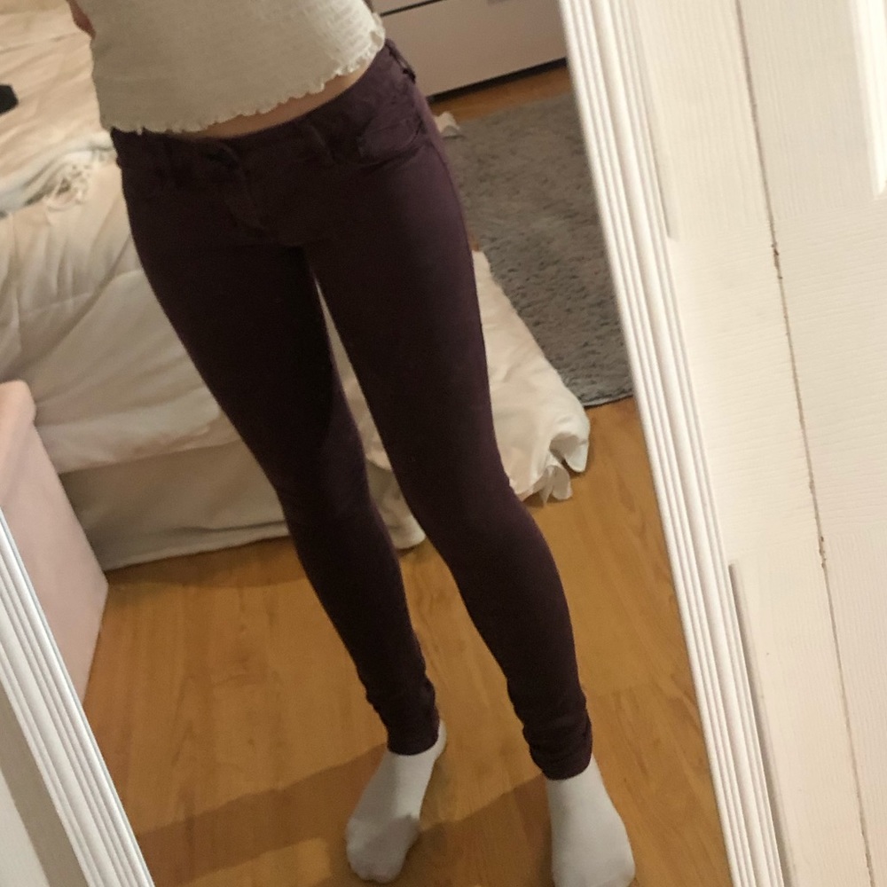Purple stretchy jeans